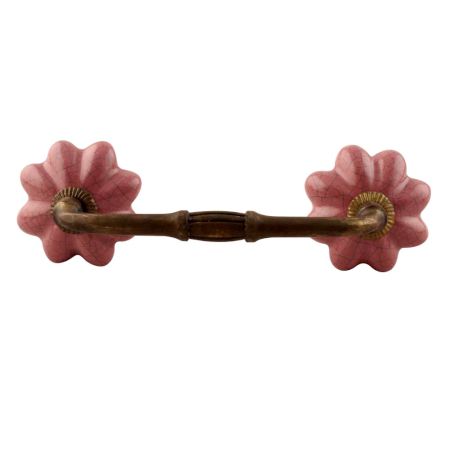 Lavender Crackle Ceramic Melon Bridge Handle